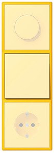 Фото Jung Le Corbusier LC9834320W Рамка 3-постовая (универсальная, le jaune vif)