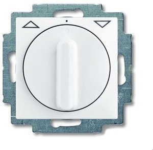Фото ABB Basic55 2CKA001101A0920 Выключатель жалюзи поворотный (10 А, с фиксацией, под рамку, скрытая установка, альпийский белый)