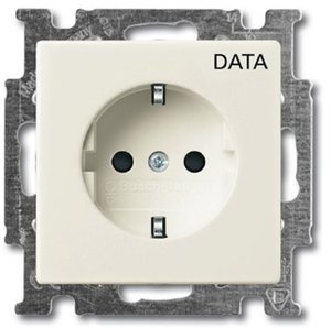 Фото ABB Basic55 2CKA002011A6145 Розетка с заземляющим контактом (16 А, маркировка, под рамку, скрытая установка, chalet-белый)