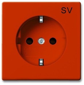 Фото ABB Basic55 2CKA002011A6153 Розетка с заземляющим контактом (16 А, маркировка, под рамку, скрытая установка, оранжевая)