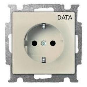 Фото ABB Basic55 2CKA002011A3856 Розетка с заземляющим контактом (16 А, маркировка, под рамку, скрытая установка, слоновая кость)
