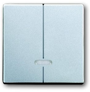 Фото ABB Future Linear 2CKA006599A2914 Накладка 2-канального светорегулятора нажимного (подсветка, серебристо-алюминиевая)