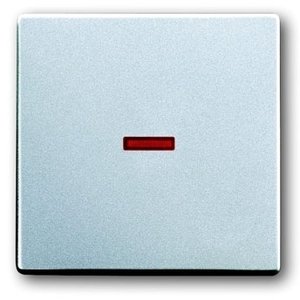 Фото ABB Future Linear 2CKA001751A2945 Клавиша одиночная (красная линза, серебристо-алюминиевая)