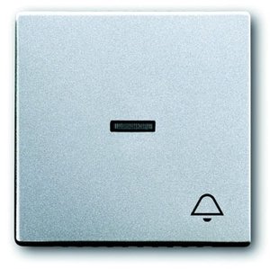 Фото ABB Future Linear 2CKA001751A2952 Клавиша одиночная (линза, "звонок", серебристо-алюминиевая)