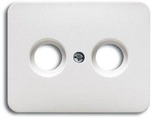 Фото ABB Alpha Exclusive/Alpha Nea 1753-0-1589 Накладка двойной телевизионной розетки (TV+Radio, белая матовая)