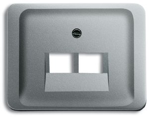 Фото ABB Alpha Exclusive/Alpha Nea 1710-0-3347 Крышка розетки телекоммуникационной (2хRJ12/RJ45, титан)
