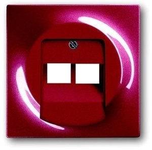 Фото ABB Impuls 2CKA001753A0129 Накладка розетки телефонной/компьютерной (2хRJ11/RJ45, ежевика)