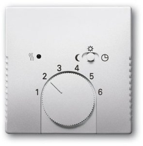 Фото ABB Pure steel 2CKA001710A3756 Накладка терморегулятора поворотного (с переключателем, сталь)