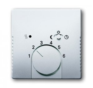 Фото ABB Future Linear 2CKA001710A3669 Накладка терморегулятора поворотного (с переключателем, серебристо-алюминиевая)