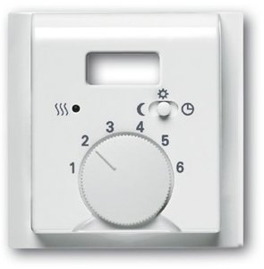Фото ABB Impuls 2CKA001710A3733 Накладка терморегулятора поворотного (с переключателем, белая)