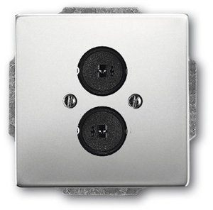 Фото ABB Pure steel 2CKA001723A0255 Крышка розетки аудио (2хAudio, сталь)