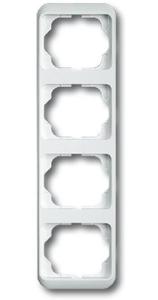 Фото ABB Alpha Nea 1754-0-2809 Рамка 4-постовая (вертикал., альпийский белый)