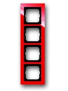 Фото ABB Busch-axcent 2CKA001754A4352 Рамка 4-постовая (красная)