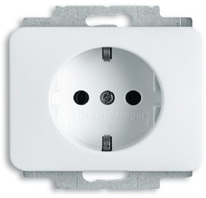 Фото ABB Alpha Exclusive/Alpha Nea 2013-0-4474 Розетка (16 А, под рамку, шторки, с/у, з/к, белая матовая)