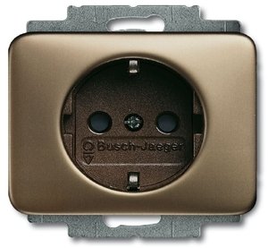 Фото ABB Alpha Exclusive/Alpha Nea 2013-0-4466 Розетка (16 А, под рамку, шторки, с/у, з/к, бронза)
