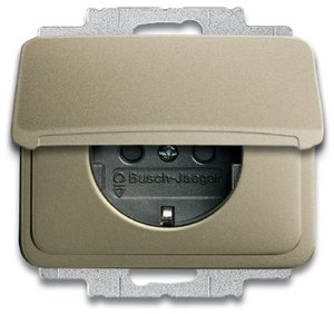 Фото ABB Alpha Exclusive/Alpha Nea 2018-0-1464 Розетка (16 А, под рамку, крышка, с/у, з/к, палладий)