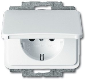 Фото ABB Alpha Exclusive/Alpha Nea 2018-0-0711 Розетка (16 А, под рамку, крышка, с/у, з/к, белая матовая)