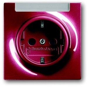 Фото ABB Impuls 2CKA002011A3869 Розетка Schuko (16A, под рамку, с/у, з/к, поле для надписи, ежевика)