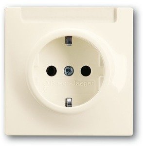Фото ABB Impuls 2CKA002011A3846 Розетка Schuko (16A, под рамку, с/у, з/к, поле для надписи, слоновая кость)