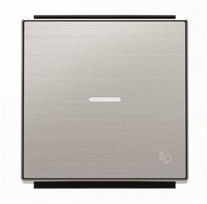 Фото ABB Sky Niessen 2CLA850430A1401 Клавиша одиночная (линза, "звонок", нержавеющая сталь)