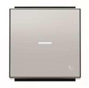 Фото ABB Sky Niessen 2CLA850430A1301 Клавиша одиночная (линза, "звонок", серебристый алюминий)