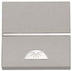 Фото ABB Zenit 2CLA220420N1301 Кнопка с Н.О. контактом 2 модуля (16 А, с возм. подсветки, "свет", под рамку, скрытая установка, серебристый)