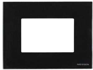 Фото ABB Zenit 2CLA247300N3101 Рамка 1.5 поста итальянский стандарт (3 модуля, стекло черное)