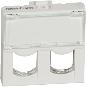 Фото Legrand Mosaic 078603 Панель лицевая SystimАХ двойная (RJ45, 2 шт, белый)