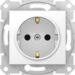 Фото Schneider Electric Sedna SDN3001721 Розетка с заземляющим контактом (16 А, быстрозажим. контакты, под рамку, скрытая установка, шторки, белая)
