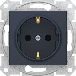 Фото Schneider Electric Sedna SDN3001770 Розетка с заземляющим контактом (16 А, быстрозажим. контакты, под рамку, скрытая установка, шторки, графит)