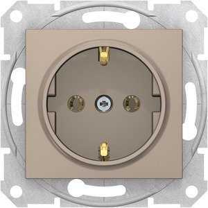 Фото Schneider Electric Sedna SDN3001868 Розетка с заземляющим контактом (16 А, быстрозажим. контакты, под рамку, скрытая установка, титан)