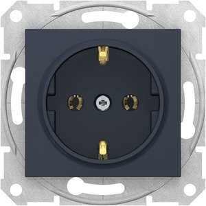 Фото Schneider Electric Sedna SDN3001870 Розетка с заземляющим контактом (16 А, быстрозажим. контакты, под рамку, скрытая установка, графит)