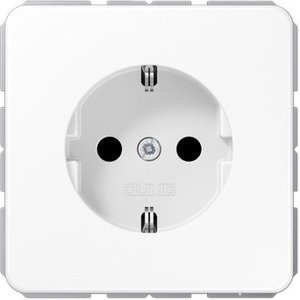 Фото Jung CD500 CD1520BFWW Розетка с заземляющим контактом (16 А, ударопрочная, под рамку, скрытая установка, белая)