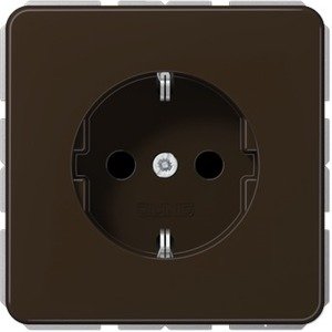 Фото Jung CD500 CD1520BFBR Розетка с заземляющим контактом (16 А, ударопрочная, под рамку, скрытая установка, коричневая)