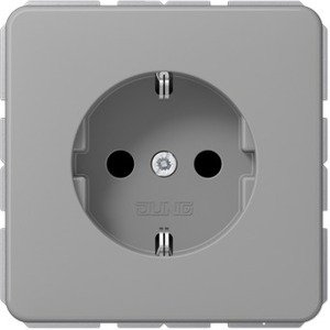 Фото Jung CD500 CD1520BFGR Розетка с заземляющим контактом (16 А, ударопрочная, под рамку, скрытая установка, серая)