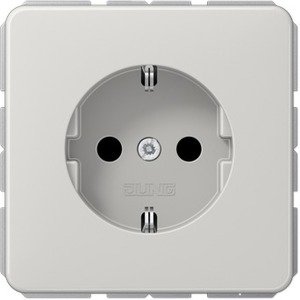 Фото Jung CD500 CD1520BFLG Розетка с заземляющим контактом (16 А, ударопрочная, под рамку, скрытая установка, светло-серая)