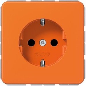 Фото Jung CD500 CD1520BFKIO Розетка с заземляющим контактом (16 А, под рамку, шторки, скрытая установка, оранжевая)