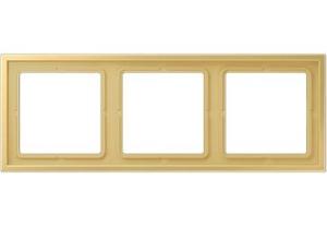 Фото Jung LS Zero LSZME983BFC Рамка 3-постовая (универсальная, ударопрочная, латунь classic)