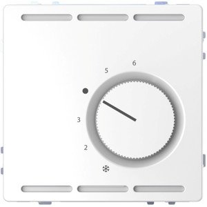 Фото Merten D-Life MTN5762-6035 Терморегулятор поворотный +5…+30°С (10 А, 230 В, под рамку, с/у, белый лотос)
