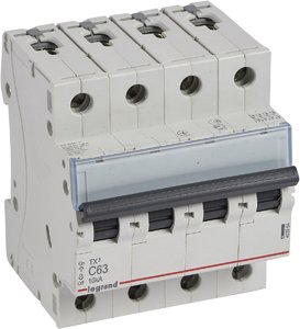 Фото Legrand TX3 403964 Автоматический выключатель четырехполюсный 63А (10 кА, C)
