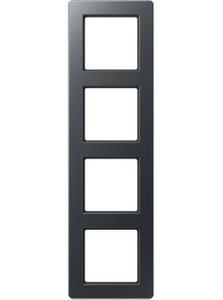 Фото Jung A flow AF584BFANM Рамка 4-постовая (ударопрочная, универсальная, матовый антрацит)