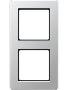 Фото Jung A flow AF582BFAL Рамка 2-постовая (ударопрочная, универсальная, алюминий)