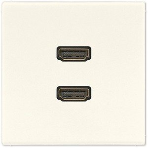 Фото Jung MALS1133 Розетка информационная (2хHDMI, под рамку, скрытая установка, слоновая кость)