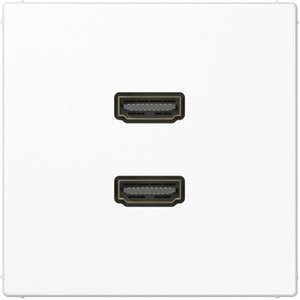 Фото Jung MALS1133WW Розетка информационная (2хHDMI, под рамку, скрытая установка, белая)