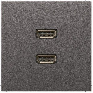 Фото Jung MAAL1133AN Розетка информационная (2хHDMI, под рамку, скрытая установка, антрацит)