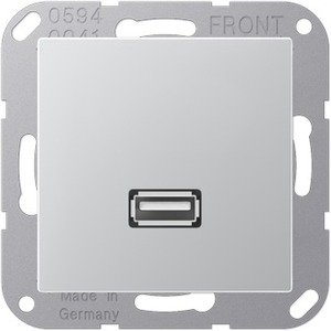 Фото Jung MAA1122AL Розетка USB (USB, под рамку, скрытая установка, алюминий)