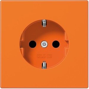 Фото Jung LS990 LS1521BFKIO Розетка с заземляющим контактом (16 А, под рамку, шторки, скрытая установка, оранжевая)