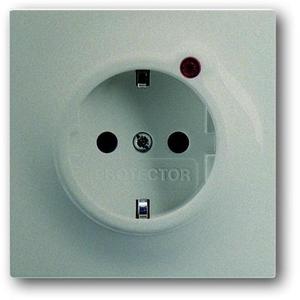 Фото ABB Impuls 2011-0-3843 Розетка Schuko (16A, под рамку, с/у, з/к, защита от перенапряжения, шампань-металлик)
