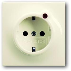 Фото ABB Impuls 2011-0-3848 Розетка Schuko (16A, под рамку, с/у, з/к, защита от перенапряжения, слоновая кость)