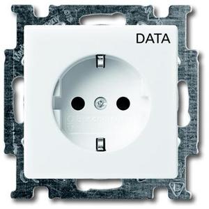 Фото ABB Basic55 2CKA002011A3854 Розетка с заземляющим контактом (16 А, маркировка, под рамку, скрытая установка, альпийский белый)